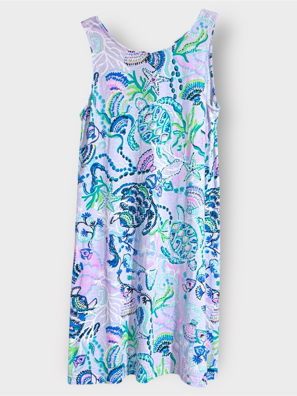 Lilly Pulitzer Kristen Swing Dress Turtle Print Pima Cotton Size S Lavendar